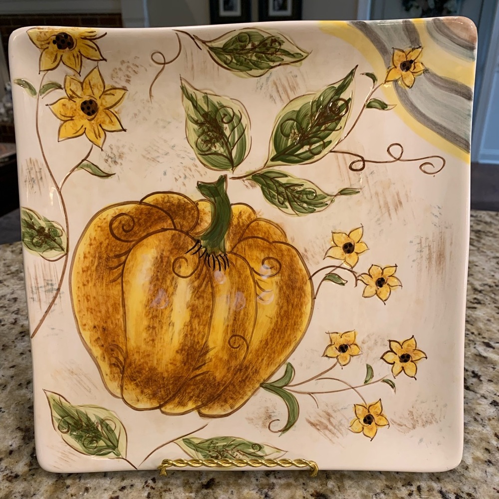 Fall/Harvest Themed Platter, 11" Square